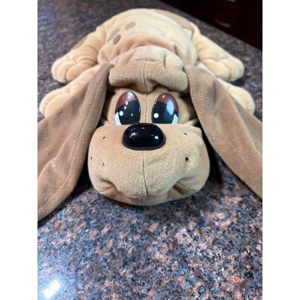 Vintage Pound Puppy 1997 Galoob Tan with Brown Spots and Red Collar - Picture 2 of 11